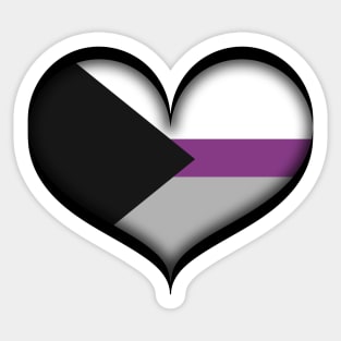 Large Vector Heart in Demisexual Pride Flag Colors Sticker